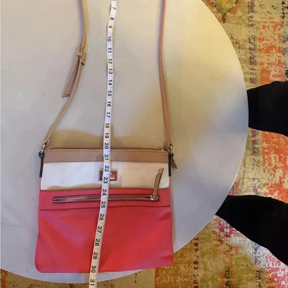 NINE WEST Women’s purse Pink and white the bag Long Adjustable Strap - Picture 4 of 6